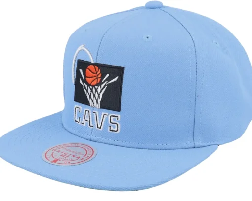 Cleveland Cavaliers Conference Patch Light Blue Snapback - Mitchell & Ness
