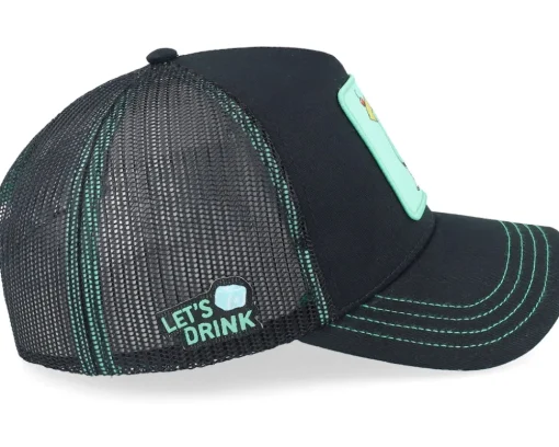 Cocktails Lagoon Black/Turqouise A-frame Trucker - Capslab