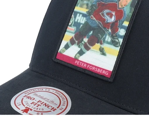 Colorado Avalanche Player Pro Crown Peter Forsberg Black A-frame Adjustable - Mitchell & Ness