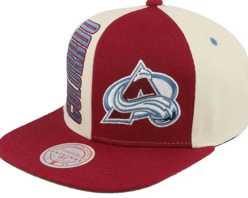 Colorado Avalanche Pop Panel Off White/Maroon Snapback - Mitchell & Ness