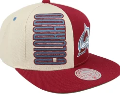 Colorado Avalanche Pop Panel Off White/Maroon Snapback - Mitchell & Ness