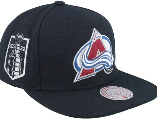 Colorado Avalanche Top Spot Black Snapback - Mitchell & Ness