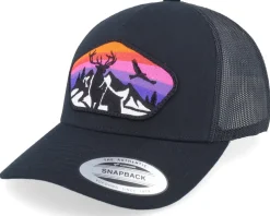 Colorful Deer Big Patch Black A-frame Trucker - Iconic