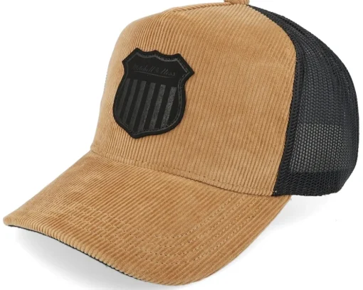 Cord Shield Bottle Green/Black A-Frame Trucker - Mitchell & Ness