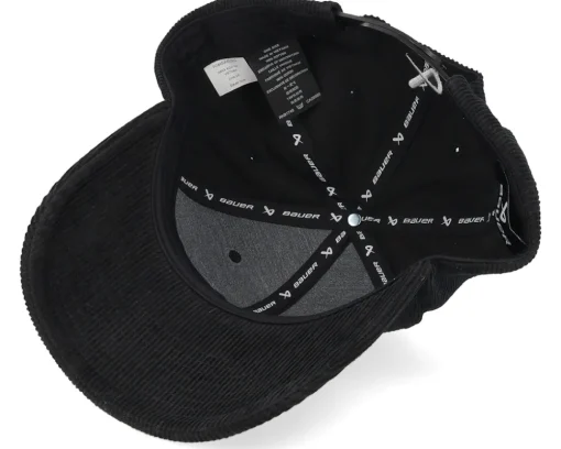 Corduroy Cap Black Adjustable - Bauer