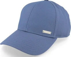 Cotton Fabric Baseball Cap Steel Blue Adjustable - Seeberger