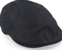 Cotton Linen Ivy Cap Black Flat Cap - Seeberger