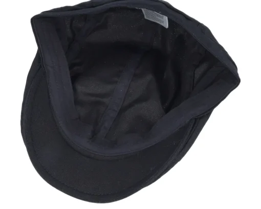 Cotton Linen Ivy Cap Black Flat Cap - Seeberger
