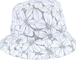 Cotton Mix Hat With Flower Print White Bucket - Seeberger