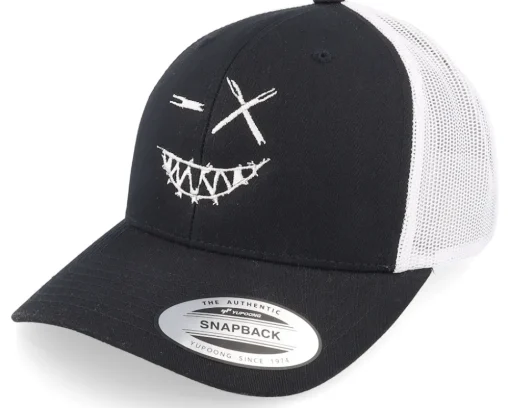 Crazy Smiley Retro 2 Tone Black/White Trucker - Iconic