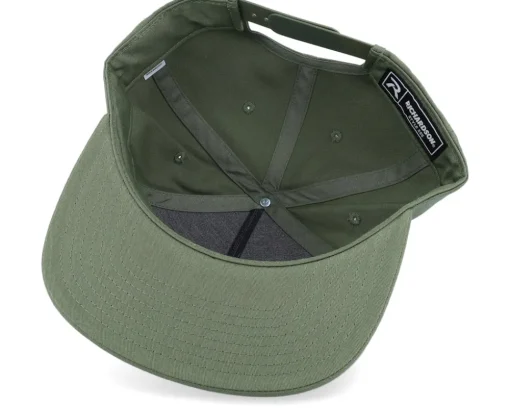 Crown Badge Pink Army Olive Snapback - Hatstore
