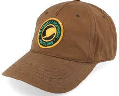 Crown Badge Waxed Cotton Brown Dad Cap - Hatstore