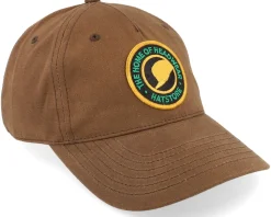 Crown Badge Waxed Cotton Brown Dad Cap - Hatstore