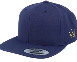 Crown Side Embroidered Navy Snapback - Iconic