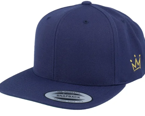 Crown Side Embroidered Navy Snapback - Iconic