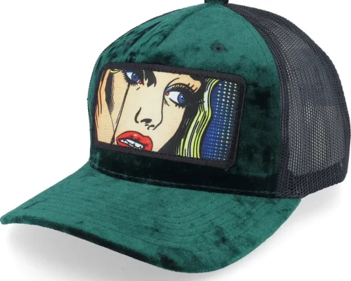 Crying Girl Pop Art Velvet White A-Frame Trucker - Calza Pennello