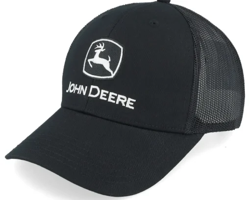 Current Embroidery Black Trucker - John Deere