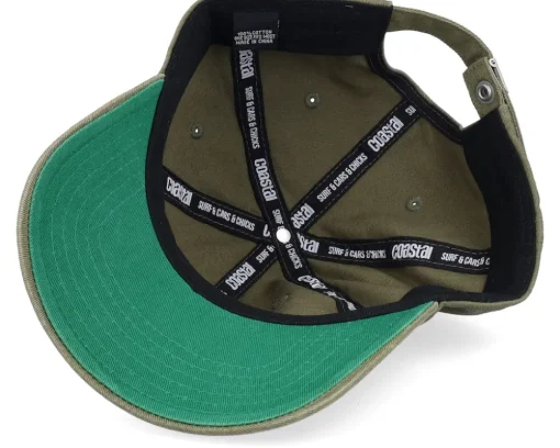 Curved Visor Palm Cross Olive Dad Cap - Coastal