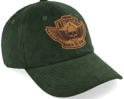 Custom Motorcycles Patch Cord Dark Olive Dad Cap - Born To Ride
