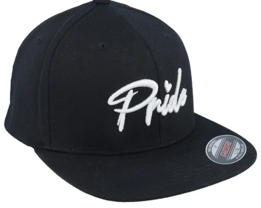 3d Black Pride Logo Black Flat Brim Fitted - Fair