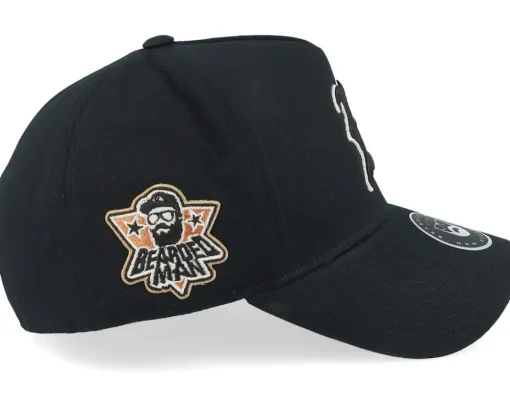 3D Sport Logo Side Patch Black A-Frame Adjustable - Bearded Man