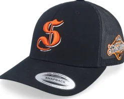3d Stockholm White Letter Black Trucker - Hatstore