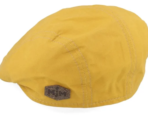 Daffy 3 Staywax Yellow Flat Cap - MJM Hats