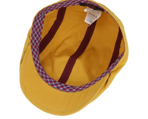 Daffy 3 Staywax Yellow Flat Cap - MJM Hats
