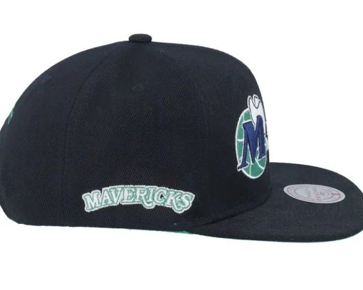 Dallas Mavericks Triple Play Black Snapback - Mitchell & Ness