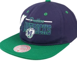 Dallas Mavericks Varsity Letter Blue/Green Snapback - Mitchell & Ness