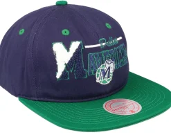 Dallas Mavericks Varsity Letter Blue/Green Snapback - Mitchell & Ness