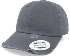 Dark Grey Destroyed Dad Cap - Yupoong