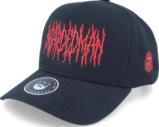 Death Metal Logo Black Snapback - Bearded Man