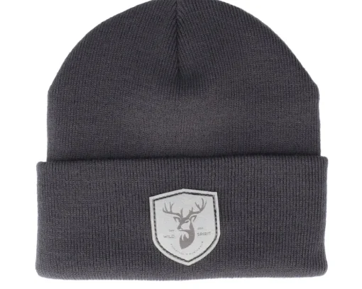 Deer Shield Patch Grey/Graphite Beanie - Wild Spirit