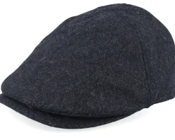 Deer Shiled Patch Charcoal Wool Ivy Flat Cap - Wild Spirit