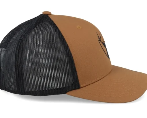 Deer Silhouette Crest Caramel/Black Trucker - Hunter