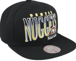 Denver Nuggets Line Work Denver Nuggets Black Snapback - Mitchell & Ness