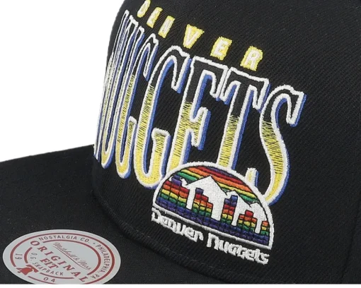 Denver Nuggets Line Work Denver Nuggets Black Snapback - Mitchell & Ness