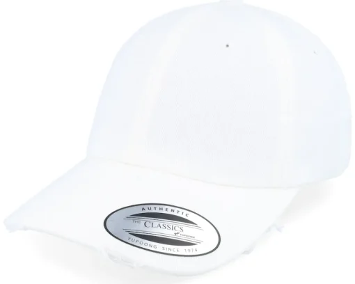 Destroyed White Dad Cap - Yupoong