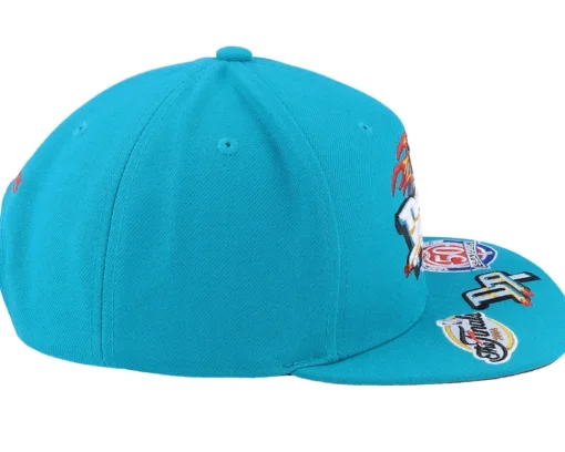 Detroit Pistons Front Face Teal Snapback - Mitchell & Ness
