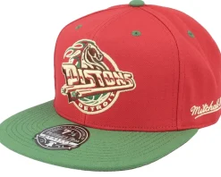 Detroit Pistons Nightmare Red/Green Fitted - Mitchell & Ness