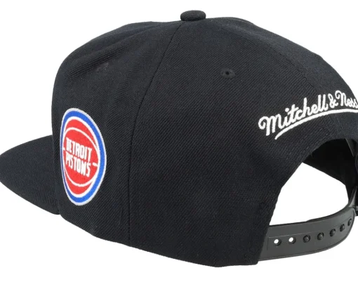 Detroit Pistons Team Script 2.0 Black Snapback - Mitchell & Ness