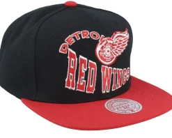 Detroit Red Wings Crooked Path Black Snapback - Mitchell & Ness