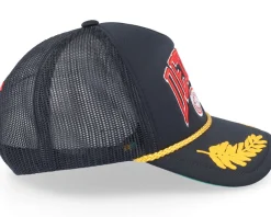 Detroit Red Wings Gold Leaf Hwc Black Trucker - Mitchell & Ness