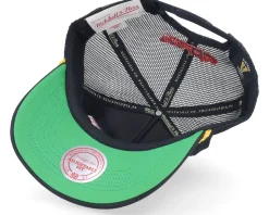 Detroit Red Wings Gold Leaf Hwc Black Trucker - Mitchell & Ness