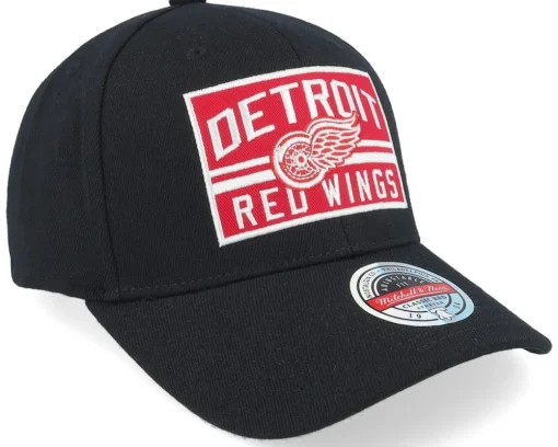 Detroit Red Wings Horizon Patch Classic Red Black Adjustable - Mitchell & Ness