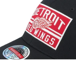 Detroit Red Wings Horizon Patch Classic Red Black Adjustable - Mitchell & Ness