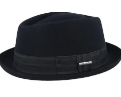 Diamond Woolfelt Black Porkpie - Stetson