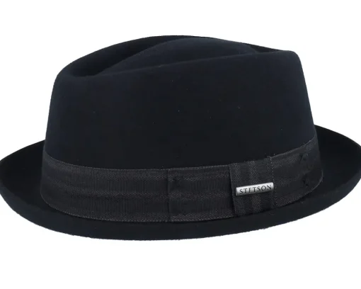 Diamond Woolfelt Black Porkpie - Stetson