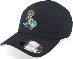 Dinosaur Tyrannosaurus T-rex Santa Black Flexfit - Iconic